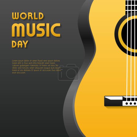 El gráfico vectorial del Día Mundial de la Música es ideal para celebraciones del Día Mundial de la Música, diseño plano, diseño de folletos