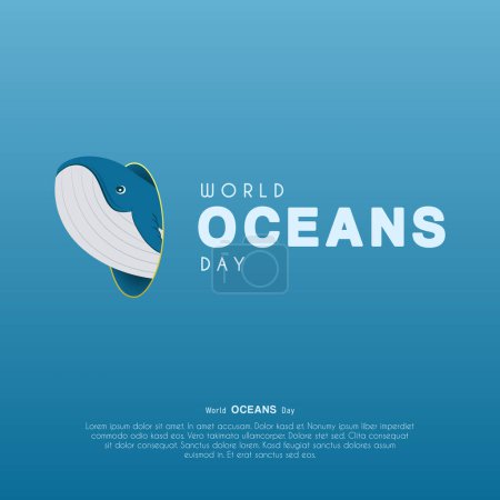 World ocean day simple design, suitable for greeting card, poster, banner