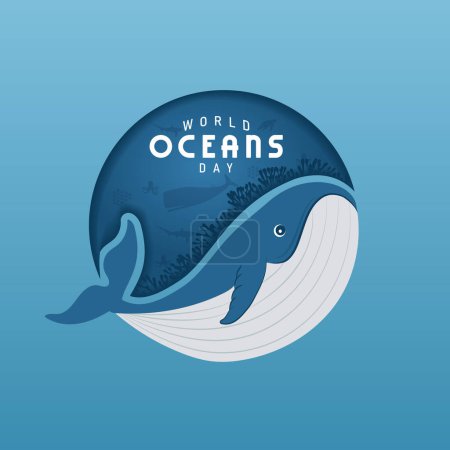 World ocean day simple design, suitable for greeting card, poster, banner