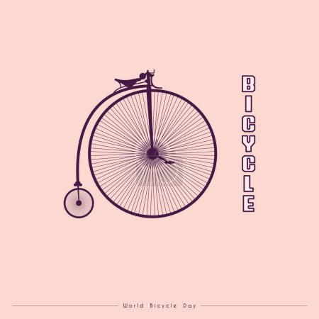 Journée mondiale du vélo. Le 3 juin. Concept de vacances. Modèle pour fond, bannière, carte, affiche, etc.