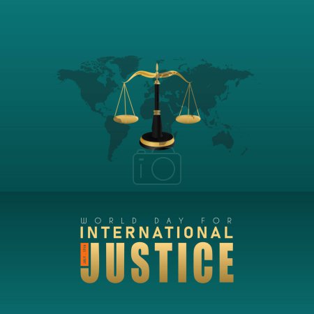 Plakat zum Internationalen Tag der Gerechtigkeit, der jährlich am 17. Juli begangen wird