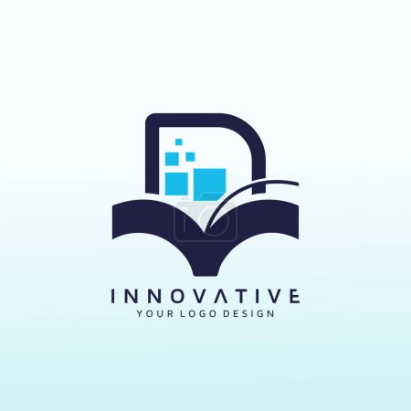 Téléchargez les illustrations : Logo pour une école numérique pour les jeunes professionnels icône du livre - en licence libre de droit