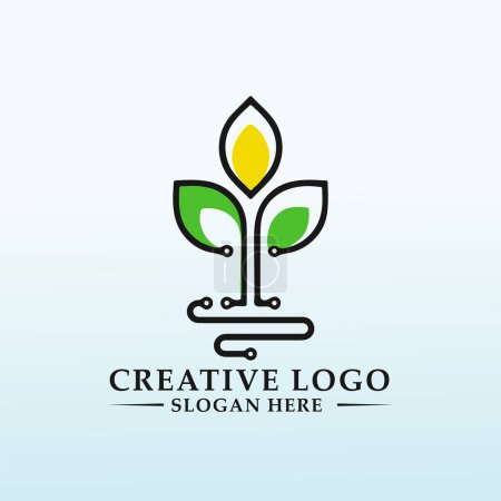 Téléchargez les illustrations : Logo pour une start-up aidant les agriculteurs grâce à l'expertise et la technologie - en licence libre de droit