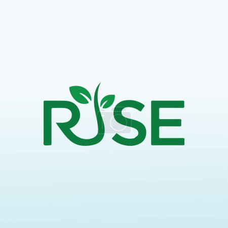 Illustration for Rise nature vector logo design - Royalty Free Image