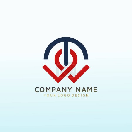 Illustration for Letter TW vector logo design - Royalty Free Image