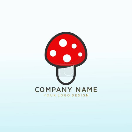 Illustration for Mushroom vector logo design template - Royalty Free Image