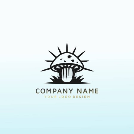 Illustration for Mushroom vector logo design template - Royalty Free Image