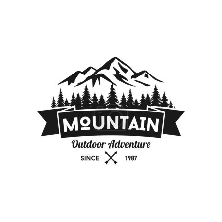 Foto de Icono de montaña Logo vector diseño de ilustración Plantilla - Imagen libre de derechos