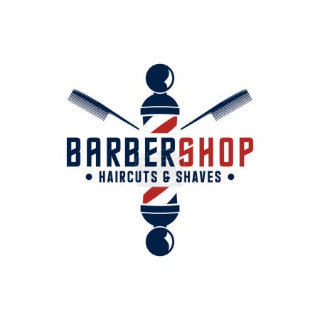 Ilustración de Barber Shop Logo plantilla de vector - Imagen libre de derechos