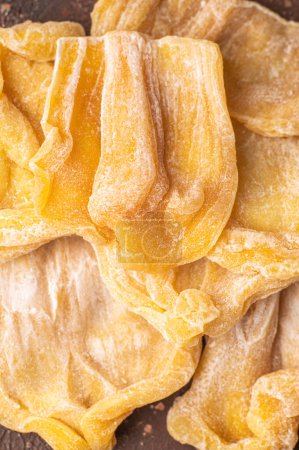Photo for Dried jackfruit chips isolated on white background. - Royalty Free Image