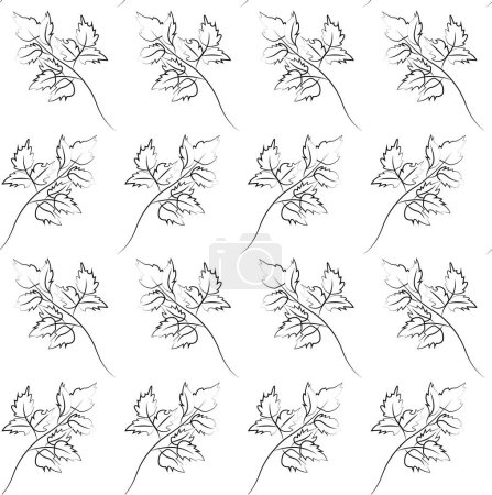 Photo for Outline leaves seamless pattern stock vector illustration for web, for print monochrome botanical illustration - Royalty Free Image