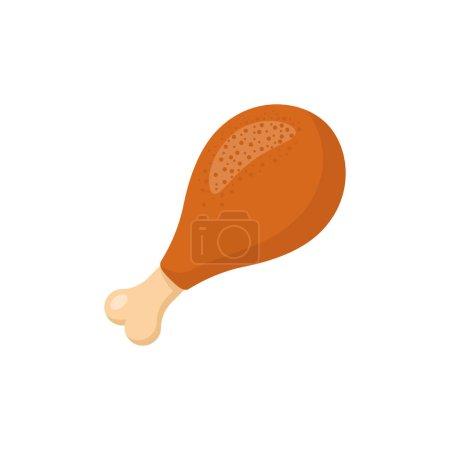 Illustration for Chicken leg icon. Fast food symbol. Chicken thighs isolated on white background. Fried tasty drumstick. Vector illustration flat design. - Royalty Free Image