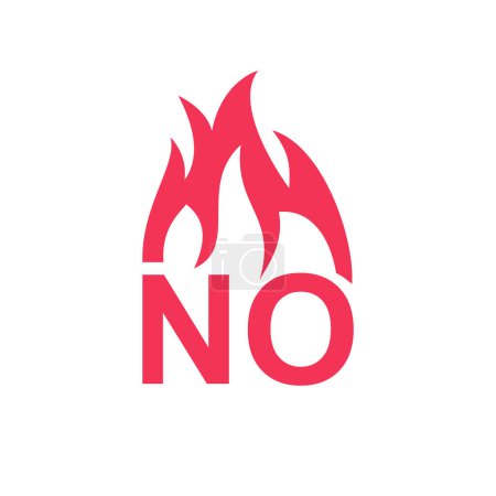 No Fire icon. Not flame color glyph. Prohibition sign do not set fire. Vector illustration flat design. Isolated on white background.