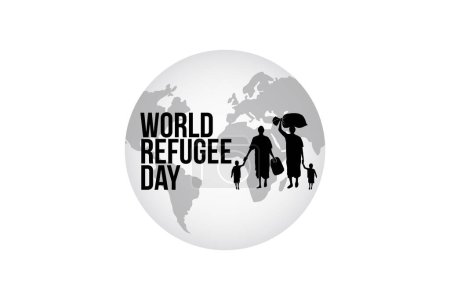 Refugee silhouette vectors and illustrations for world refugee day.