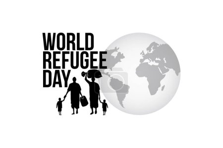 Silhouettenvektoren für Flüchtlinge und Illustrationen zum Weltflüchtlingstag.