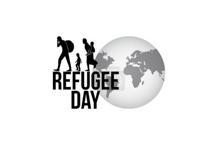 Vecteurs de silhouette de réfugiés et illustrations pour la journée mondiale des réfugiés.