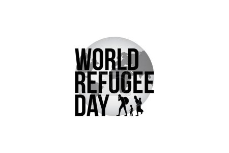 Refugee silhouette vectors and illustrations for world refugee day.