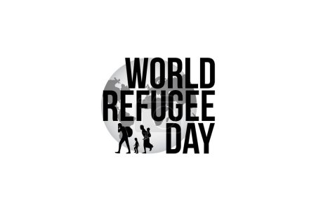 Vecteurs de silhouette de réfugiés et illustrations pour la journée mondiale des réfugiés.