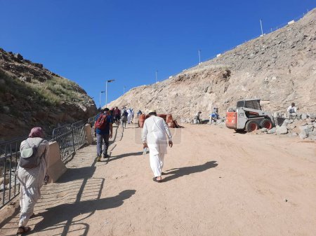 Photo for Pilgrims from all over the world are going to visit Hira cave on the top of Al Noor mountain in Mecca. - Royalty Free Image