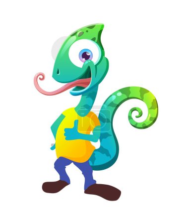 Illustration for Illustration of a cheerful youth chameleon - Royalty Free Image