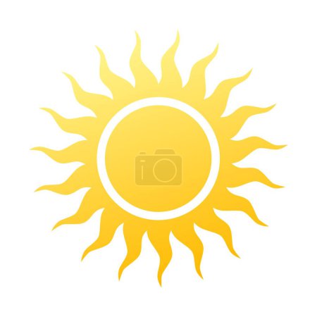 Téléchargez les illustrations : Symbole solaire jaune. icône du soleil - en licence libre de droit