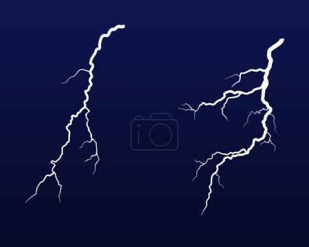 Illustration for Two vector lightning bolts. Thunder and lightning - Royalty Free Image