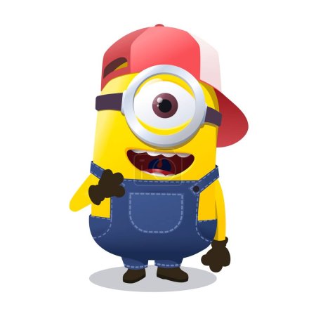 Illustration for Illustration of the character Minion in a cap - Royalty Free Image
