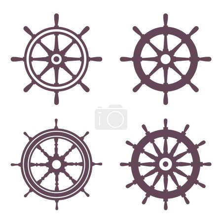 Ilustración de El timón del barco. Timón de la nave - Imagen libre de derechos
