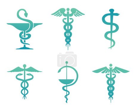 Ilustración de Caduceo como símbolo de la medicina. Signos de medicina - Imagen libre de derechos