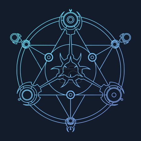 Mystical alchemical circle. Secret magic circle for charms