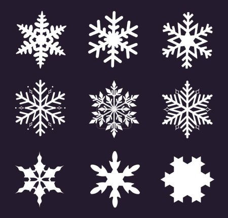 Illustration for A set of figure-shaped and various snowflakes - Royalty Free Image
