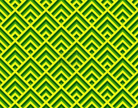 Patrón de vector verde amarillo de triángulos. Patrón geométrico abstracto sin costura
