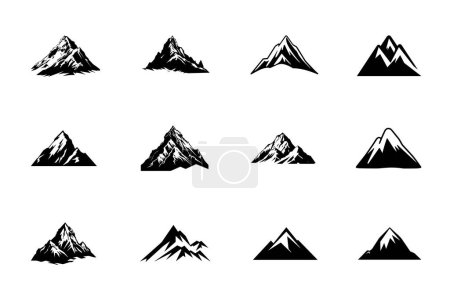 Mountain peak silhouettes for logo. Mountain icon