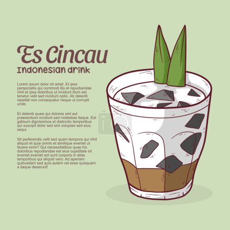 Foto de Ilustración cincau dibujado a mano. Bebida indonesia - Imagen libre de derechos