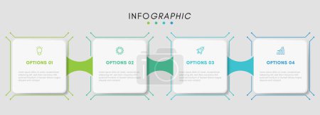 Ilustración de Elemento de diseño de infografía empresarial y 4 opciones de números o pasos. - Imagen libre de derechos