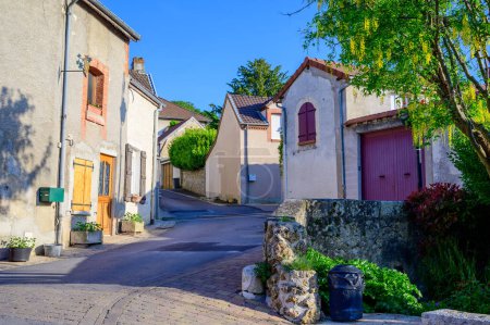Photo for Walking in touristic old village with abbey Hautvillers, cradle of sparkling wine champagne, France. - Royalty Free Image