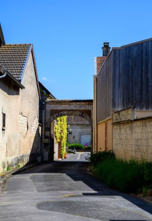 Photo for Walking in touristic old village Ambonnay, grand cru village for producing of sparkling wine champagne, France. - Royalty Free Image