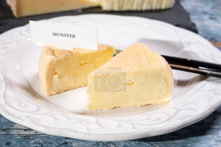 Munster gerome French Cheese, stark riechender Weichkäse mit subtilem Geschmack, der hauptsächlich aus Milch hergestellt wird, die zuerst in den Vogesen hergestellt wurde, aus der Nähe