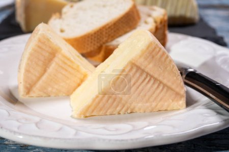 Munster gerome Queso francés, queso suave de olor fuerte con sabor sutil, hecho principalmente de leche producida por primera vez en las montañas de los Vosgos, de cerca