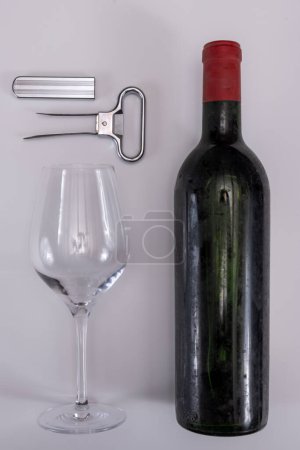 Corkscrew for opening of very old vintage bottles of wine, twin-prong cork puller can extract stopvper without damage, on white background copy space isolated