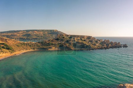 Photo for Ghajn Tuffieha Beach at sunset, in the Golden Bay of Malta - Royalty Free Image