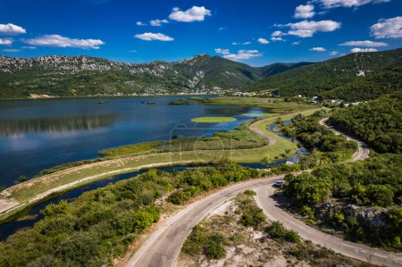Photo for Aerial drone view of National Park - Hutovo Blato, Bosnia and Herzegovina. High quality photo - Royalty Free Image