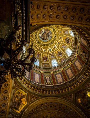 Photo for Cupola dome interior inside St. Stephens Basilica. High quality photo - Royalty Free Image