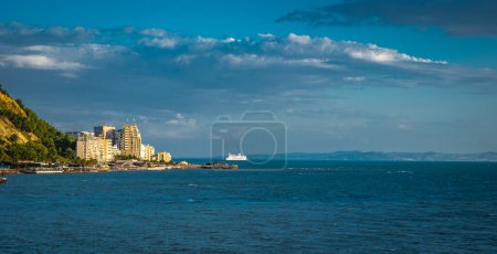 Photo for Currilave beach shoreline with hotels in Durres, Albania. High quality photo - Royalty Free Image