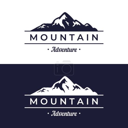 Téléchargez les illustrations : Logo silhouette montagne ou montagne.Logos pour grimpeurs, photographes, entreprises. - en licence libre de droit