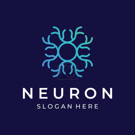 Ilustración de Logotipo de neurona o logotipo de células nerviosas con concepto de vector. - Imagen libre de derechos
