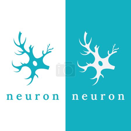Ilustración de Logotipo de neurona o logotipo de células nerviosas con concepto de vector. - Imagen libre de derechos