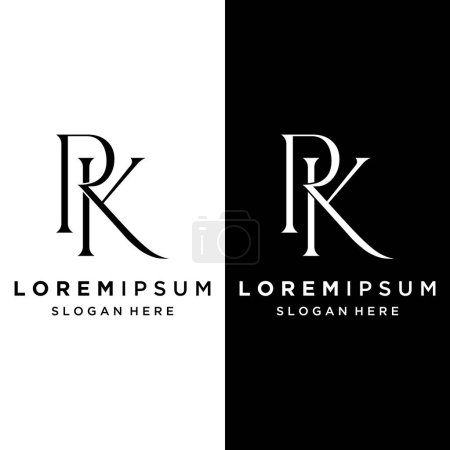 Illustration for Luxury RK , KR , K , R Letter Logo with an elegant and unique monogram. Logo for business card , business , brand , company. - Royalty Free Image
