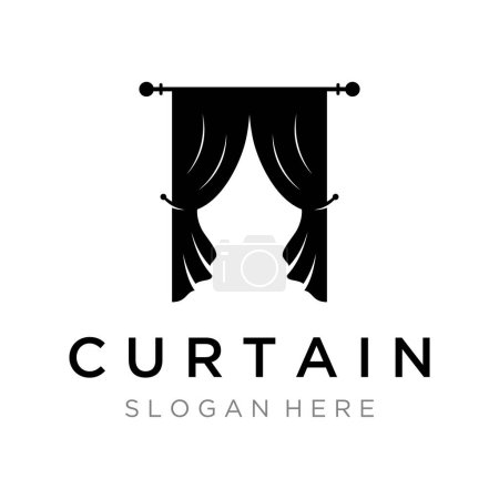 Téléchargez les illustrations : Creative luxury curtain or curtain logo for Theatre, home,hotel and apartment. - en licence libre de droit