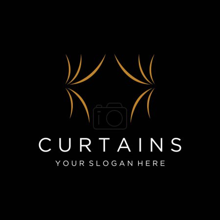 Téléchargez les illustrations : Creative luxury curtain or curtain logo for Theatre, home,hotel and apartment. - en licence libre de droit